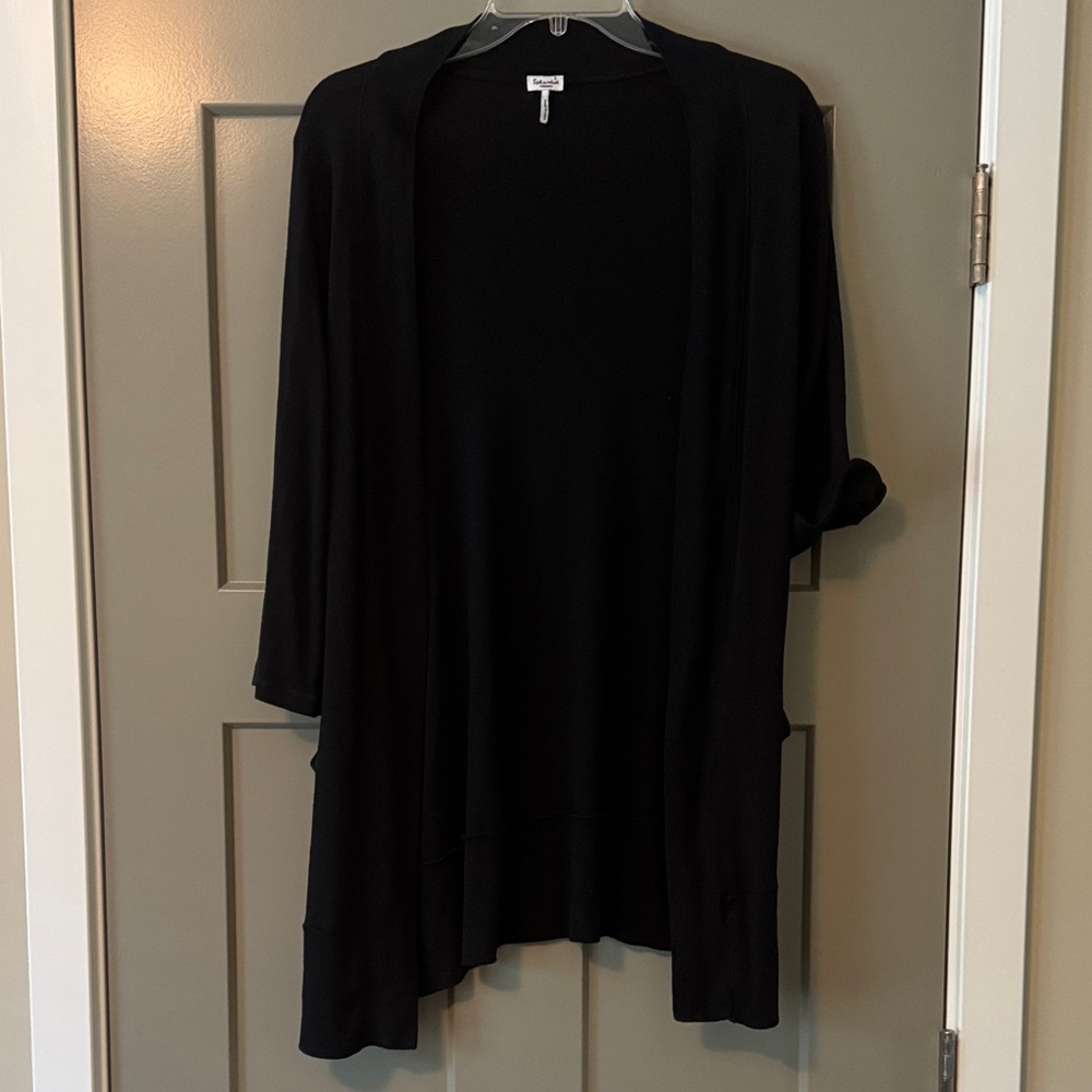 Classic Black Open-Front Cardigan